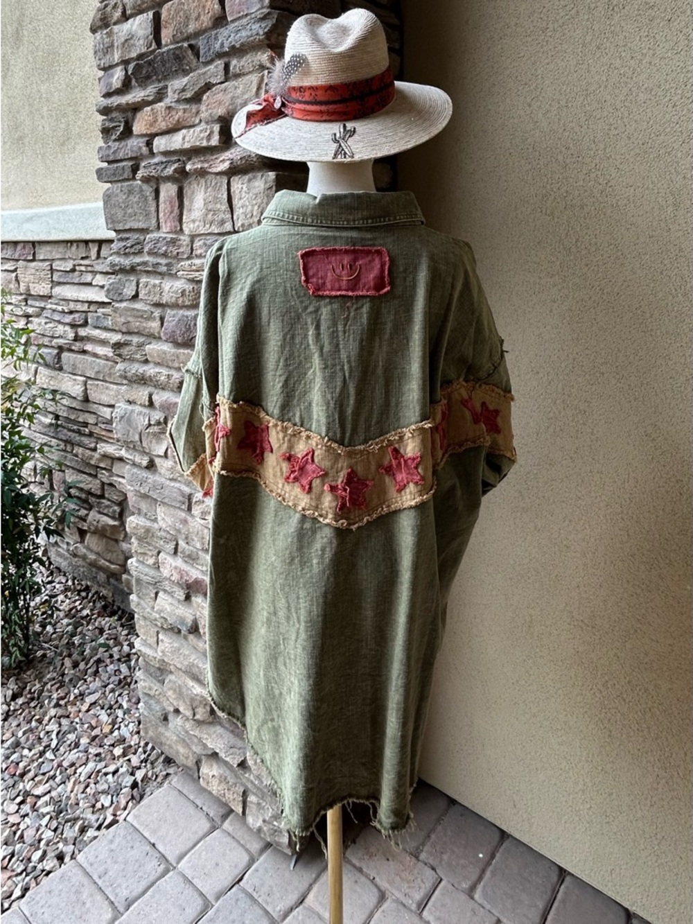 Oli & Hali Olive Green Star Patch Oversized Jacket - Picture 4 of 5